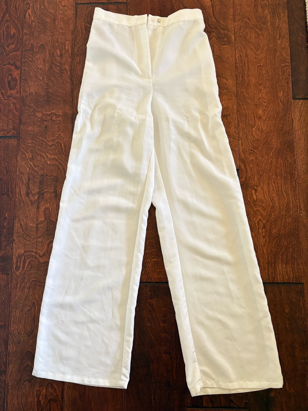 H&M White Wide Leg High-Rise Pants